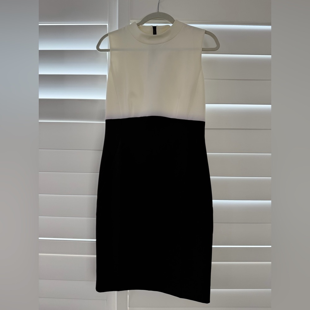Halogen Black and White Midi Dress